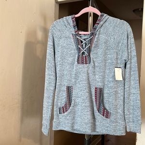 Womens sweater// Pull-over hoodie!